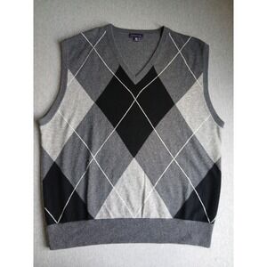 Peter Millar Sweater 2x 100 Cashmere Mongalian Vest Grandpa Preppy Argyle